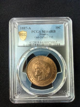 Charger l&#39;image dans la galerie, 10 Centimes 1887 A Cérès ; PCGS : MS 64
