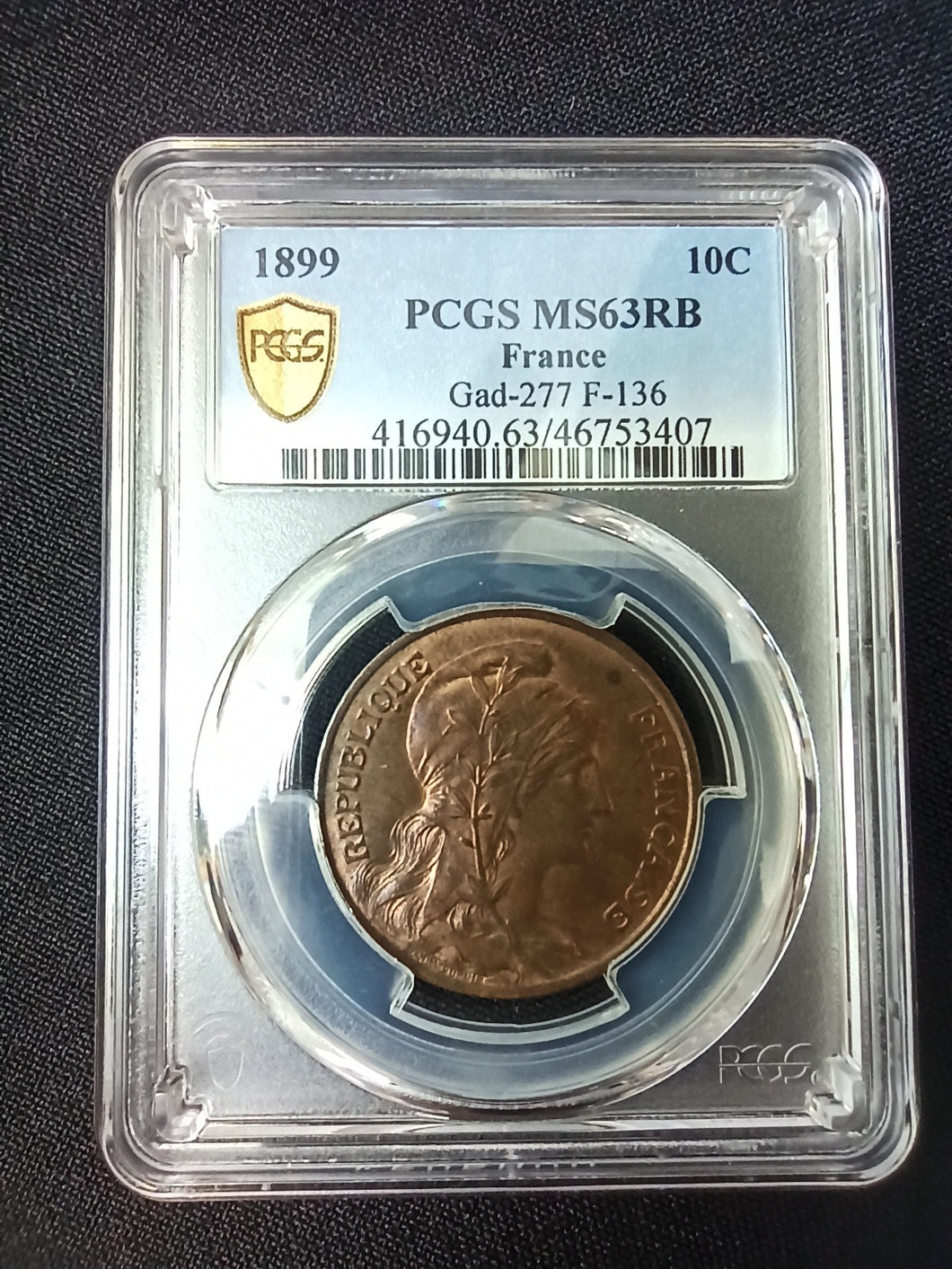 10 Centimes 1899 Dupuis ; PCGS : MS 63