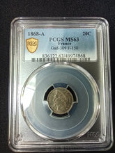 Charger l&#39;image dans la galerie, 20 Centimes 1868 A Napoleon III Tête Laurée ; PCGS : MS 63
