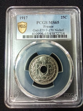 Charger l&#39;image dans la galerie, France : 25 Centimes 1917 Souligné Lindauer  ; PCGS : MS 65

