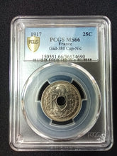 Charger l&#39;image dans la galerie, France : 25 Centimes 1917 Lindauer  ; PCGS : MS 66
