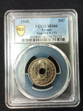 Charger l&#39;image dans la galerie, France : 25 Centimes .1940. Lindauer  ; PCGS : MS 66
