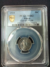 Charger l&#39;image dans la galerie, France :  Lot 3 X 50 Centimes 1915 / 1919 et 1920 Semeuse  ; PCGS : MS 55 à 62
