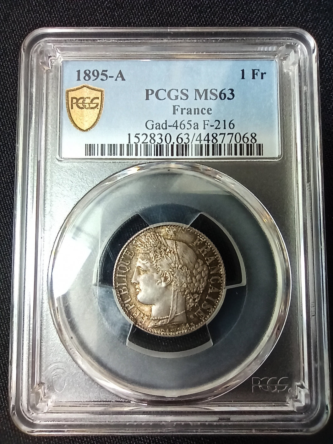 1 Franc Cérès 1895 A ; PCGS : MS 63