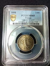 Charger l&#39;image dans la galerie, France : 1 Franc Semeuse 1898 ; PCGS : MS 65
