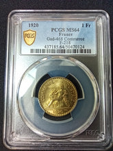 Charger l&#39;image dans la galerie, 1 Franc Commerce 1920 ; PCGS : MS 64
