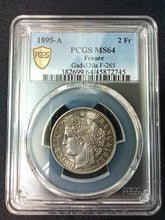 Charger l&#39;image dans la galerie, 2 Francs Cérès 1895 A ; PCGS : MS 64
