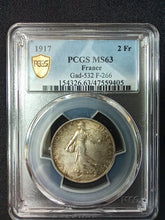 Charger l&#39;image dans la galerie, France : 2 Francs Semeuse 1917 ; PCGS : MS 63
