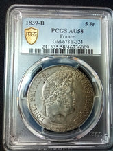 Charger l&#39;image dans la galerie, 5 Francs Louis Philippe 1839 B ; PCGS : MS 58
