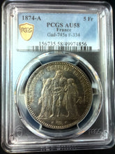 Charger l&#39;image dans la galerie, France : 5 Francs Hercule 1874 A ; PCGS : AU 58
