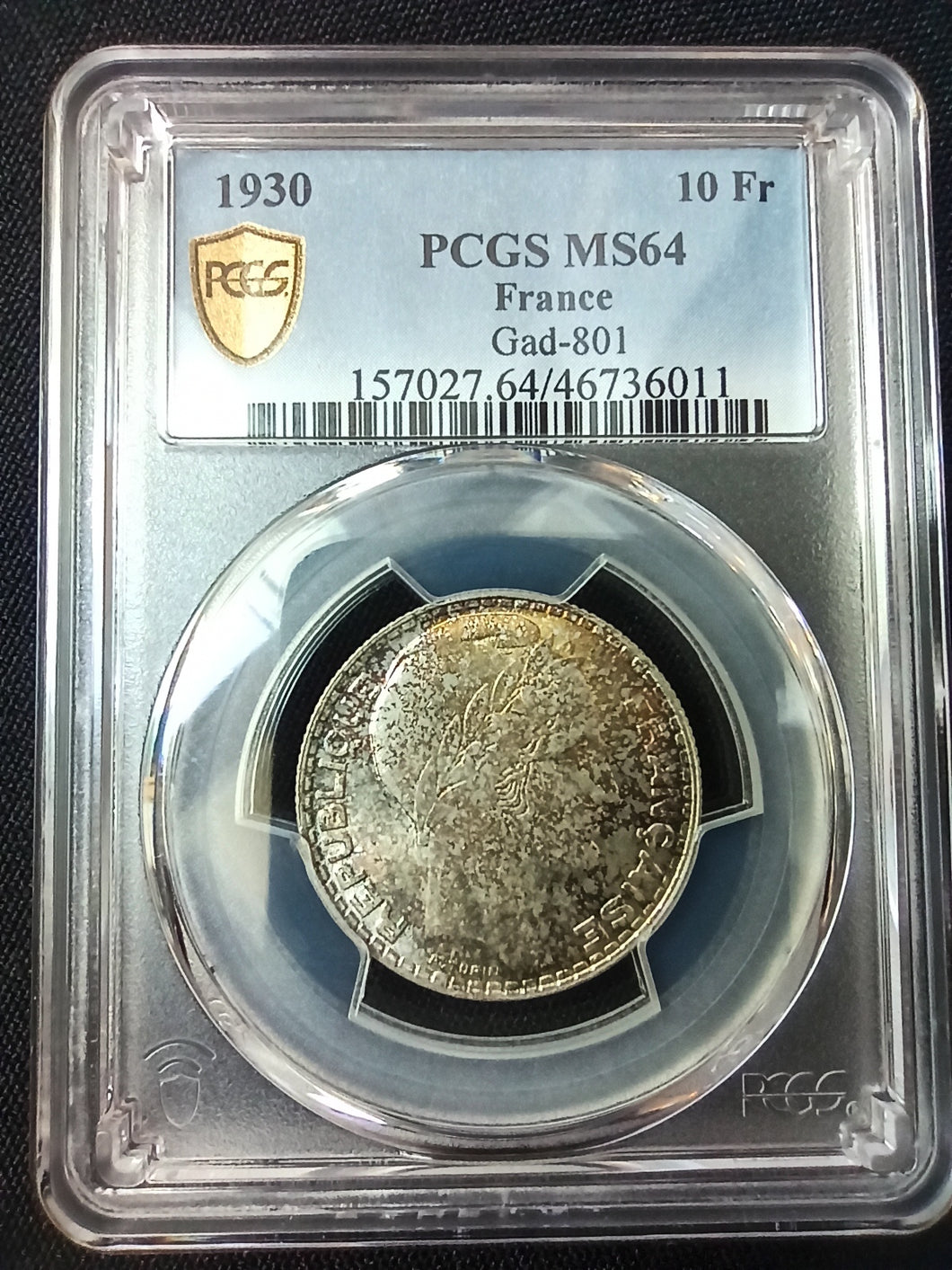 10 Francs Turin 1930 ; PCGS : MS 64