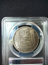 Charger l&#39;image dans la galerie, France : 20 Francs Silver Turin 1938 ; PCGS : MS 65
