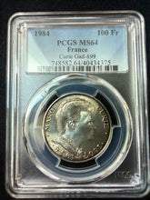Charger l&#39;image dans la galerie, France : 100 Francs Curie 1984 ; PCGS : MS 64
