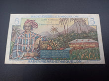 Charger l'image dans la galerie, St Pierre &amp; Miquelon : 5 Francs 1947 Bougainville (Ref 3253)

