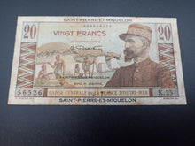 Charger l'image dans la galerie, St Pierre &amp; Miquelon : 20 Francs 1947 Emile Gentil (Ref 3256)
