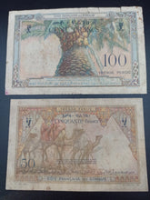 Charger l'image dans la galerie, Somalis / Djibouti : 50 &amp; 100 Francs 1952 (Ref 3318)
