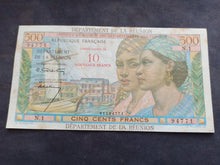 Charger l'image dans la galerie, Réunion : 500 Francs Surchargé 10 NF 1967/71 (Ref 3343)
