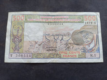 Charger l'image dans la galerie, Afrique de l'Ouest : Togo : 500 Francs 1979 T (Ref 3346)
