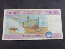 Charger l'image dans la galerie, Afrique Centrale : 10000 Francs 2002 U (Ref 3347)
