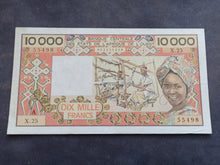 Charger l'image dans la galerie, Afrique de l'Ouest : 10000 Francs 1977-92 Sign 20 (Ref 3350)
