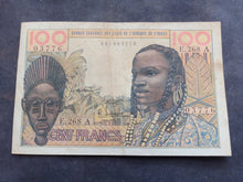 Charger l'image dans la galerie, Afrique de l'Ouest : 100 Francs 1959 Sign 5 (Ref 3362)
