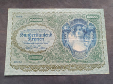 Charger l'image dans la galerie, Autriche : 100000 Kronen 1922 (Ref 3430)
