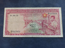 Charger l'image dans la galerie, Congo Belge : 50 Francs 1957 (Ref 3457)
