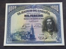 Charger l'image dans la galerie, Espagne : 1000 pesetas 1928 (Ref 3476)
