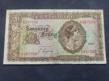 Charger l'image dans la galerie, Luxembourg : 20 Francs 1943 (Ref 3534)
