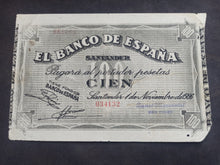 Charger l'image dans la galerie, Espagne : 100 Pesetas 1936 Civil War : Santanger (Ref 3630)
