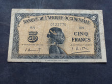 Charger l'image dans la galerie, Afrique occidentale : 5 Francs 1942 (Ref 3716)
