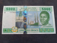 Charger l'image dans la galerie, Afrique Centrale : 5000 Francs 2002 U (Ref 3732)
