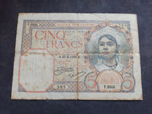 Charger l'image dans la galerie, Algérie : 5 Francs 1926 (Ref 3739)

