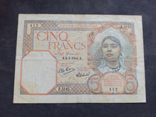 Charger l'image dans la galerie, Algérie : 5 Francs 1941 (Ref 3740)
