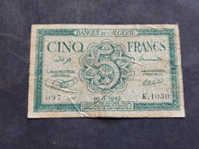 Charger l'image dans la galerie, Algérie : 5 Francs 1942 (Ref 3742)
