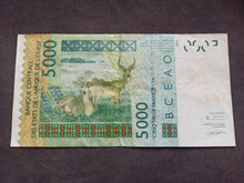 Charger l'image dans la galerie, Afrique de l'Ouest : 5000 Francs 2003 K (Ref 3776)
