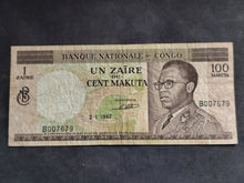 Charger l'image dans la galerie, Congo : 100 Makuta 1967 (Ref 4054)
