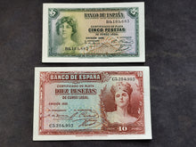 Charger l'image dans la galerie, Espagne : 5 &amp; 10 Pesetas 1935 (Ref 4092)
