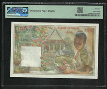 Charger l&#39;image dans la galerie, Laos : 100 Kip 1957 ; PMG : Gem UNC 66 ; EPQ (Ref 1902)
