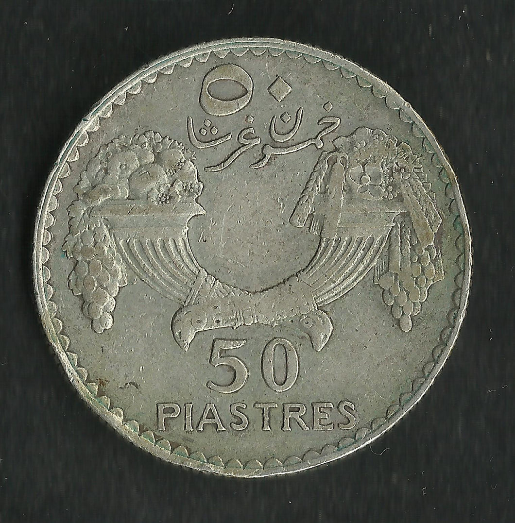 Liban : 50 piastres Argent 1936 (Ref 113)