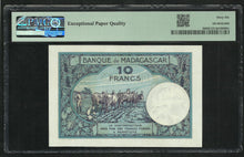 Charger l&#39;image dans la galerie, Madagascar : 10 Francs 1937-47 ; PMG : Gem UNC 66 ; EPQ (Ref 172)
