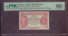 Charger l'image dans la galerie, Malaya : 5 Cents 1941 ; Pick 7b ; PMG : Gem UNC 66 (Ref 4221)
