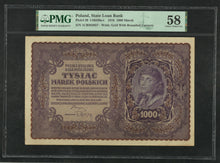 Charger l&#39;image dans la galerie, Poland : 1000 Marek 1919 ; PMG : Choice About UNC 58 (Ref 2050)
