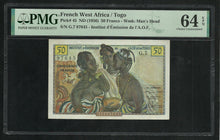 Charger l&#39;image dans la galerie, Togo : 50 Francs 1956 ; PMG : Choice UNC 64 ; EPQ
