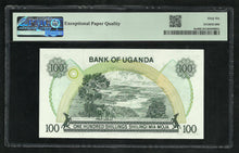 Charger l&#39;image dans la galerie, Uganda : 100 Shillings 1973 ; PMG : Gem UNC 66 ; EPQ
