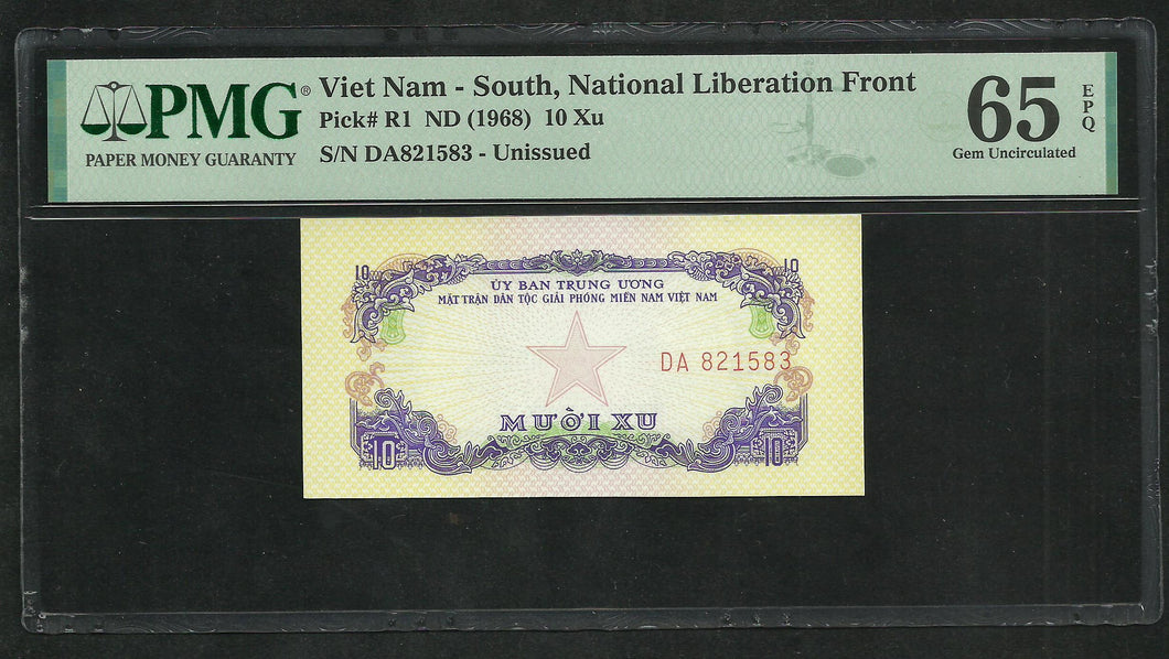 Vietnam : 10 Xu 1968 ; PMG : Gem UNC 65 ; EPQ (Ref 170)