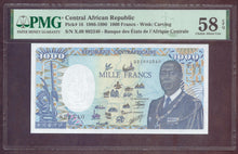 Charger l'image dans la galerie, Central Africa : 1000 Francs 1990 ; Pick 16 ; PMG : Choice UNC 58 (Ref 4176)
