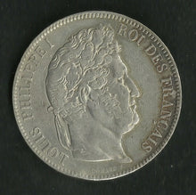 Charger l&#39;image dans la galerie, 5 Francs Argent Louis Philippe Tête Laurée 1842 W
