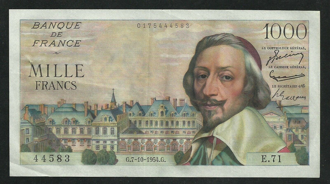 1000 Francs Richelieu (7-10-1954)