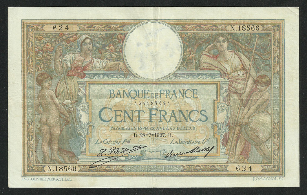 100 Francs Merson (28-7-1927)